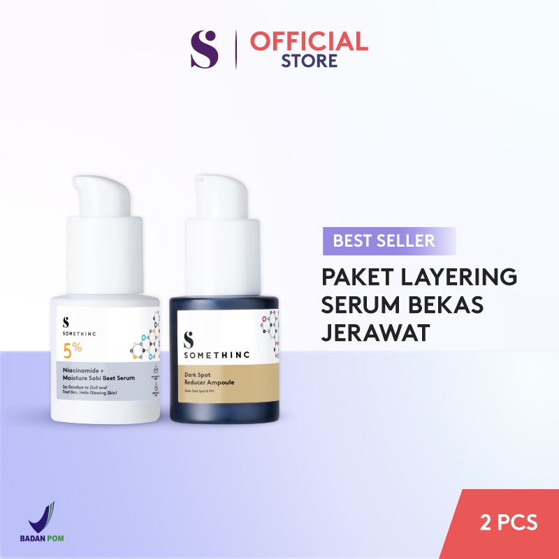 Somethinc 2in1 Serum Atasi Bekas Jerawat -  5 % Niacinamide + Moisture Sabi Beet Serum 20ml +  Dark Spot Reducer Ampoule Serum 20ml