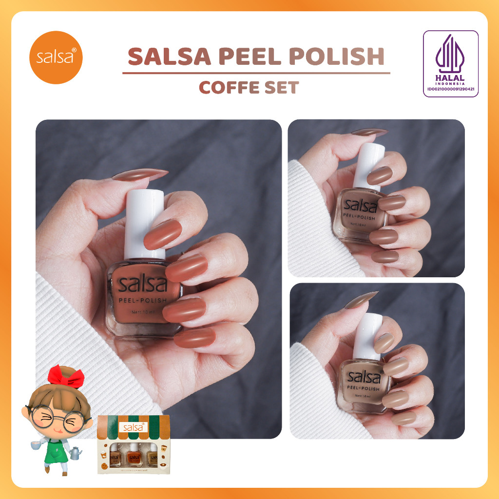 SALSA Kutek Peel Polish (Isi 3pcs) - Coffee