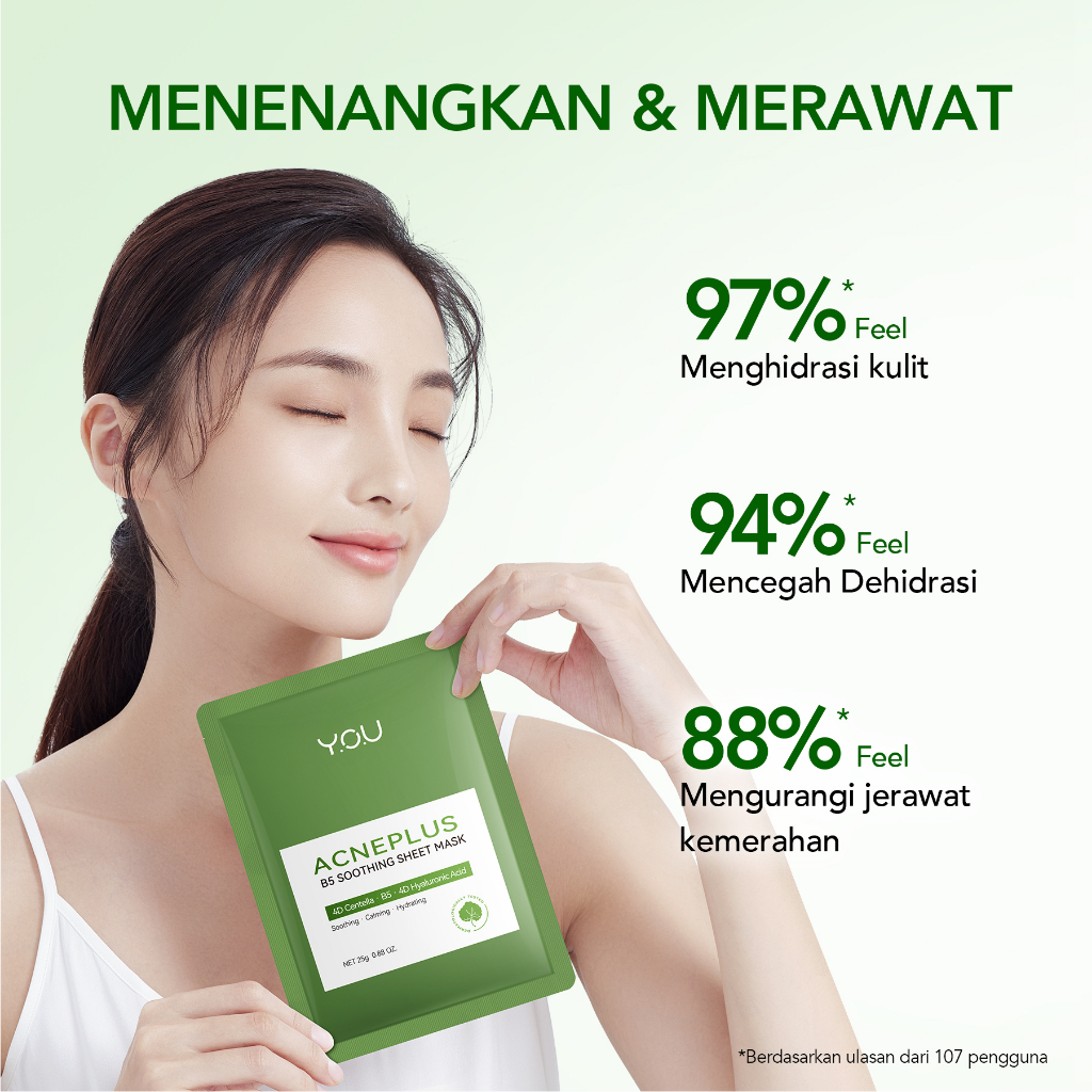 (PAKET ISI 5pcs) YOU Acneplus B5 Soothing Sheet Mask 25gr