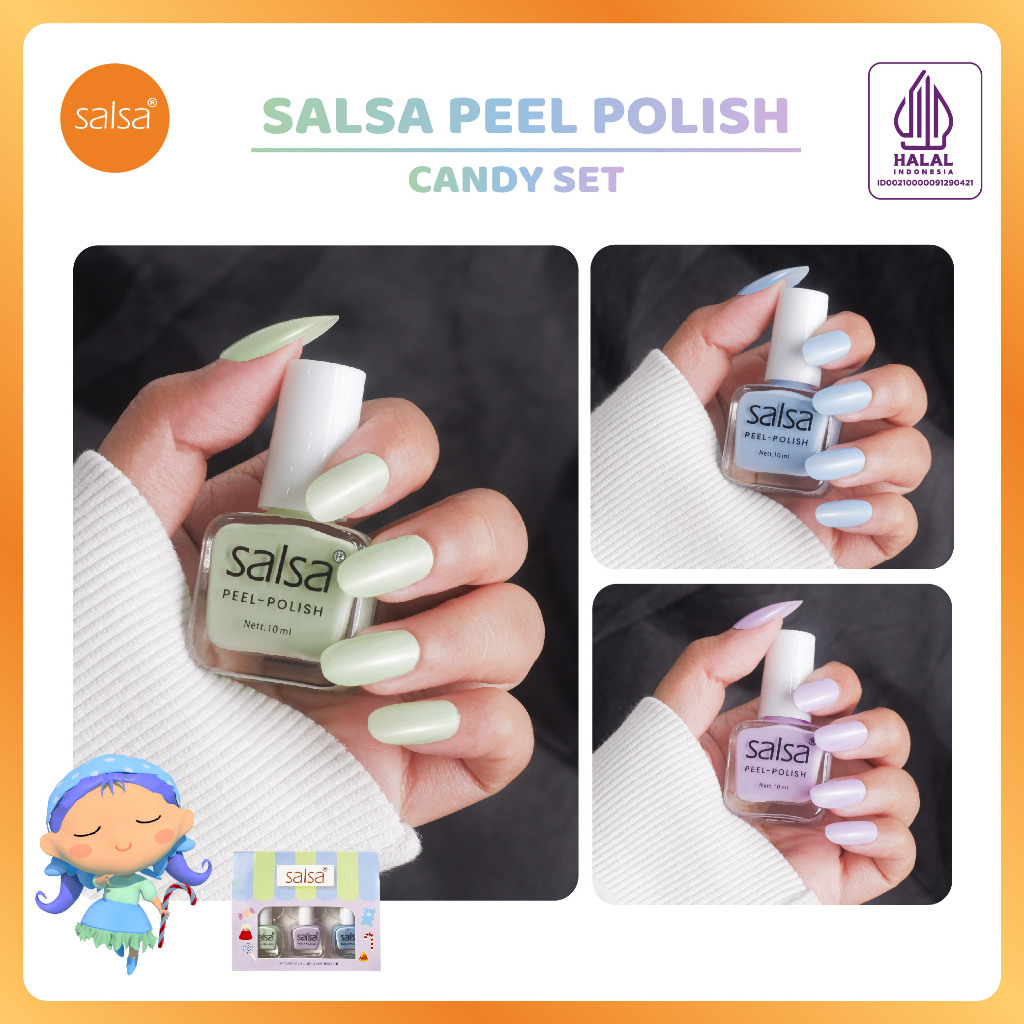 SALSA Kutek Peel Polish (Isi 3pcs) - Candy