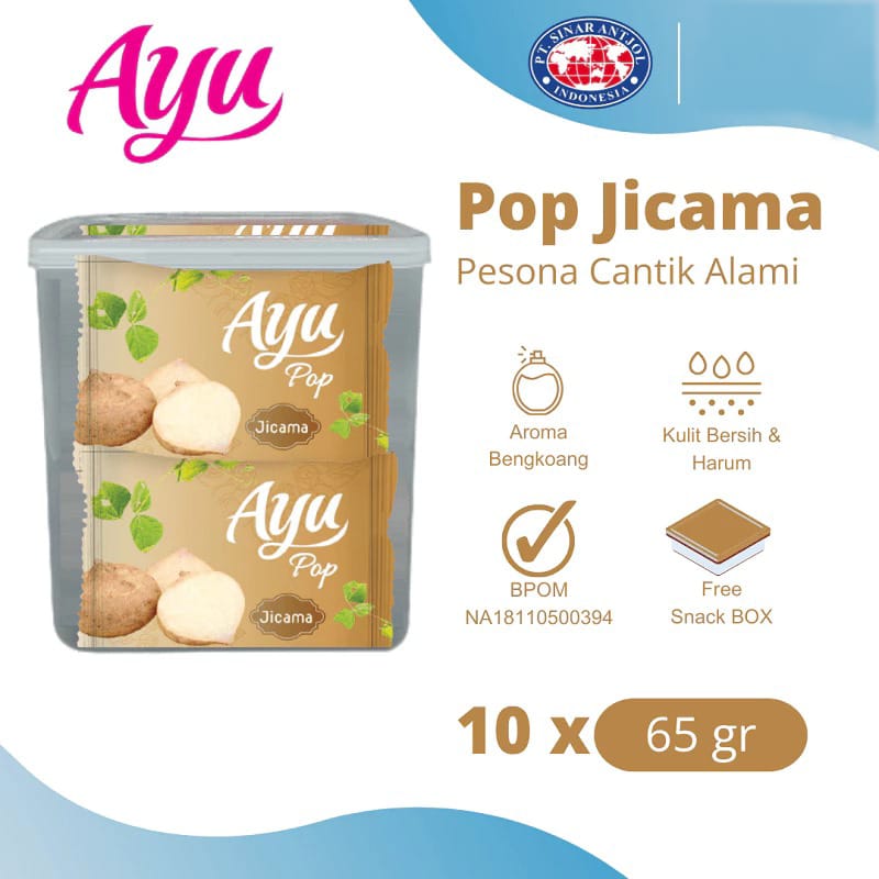 (PAKET ISI 10) Sabun Mandi Ayu Pop (Bar Soap) 65gr - Jicama (FREE Toples Snack)