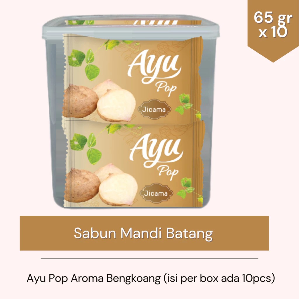 (PAKET ISI 10) Sabun Mandi Ayu Pop (Bar Soap) 65gr - Jicama (FREE Toples Snack)