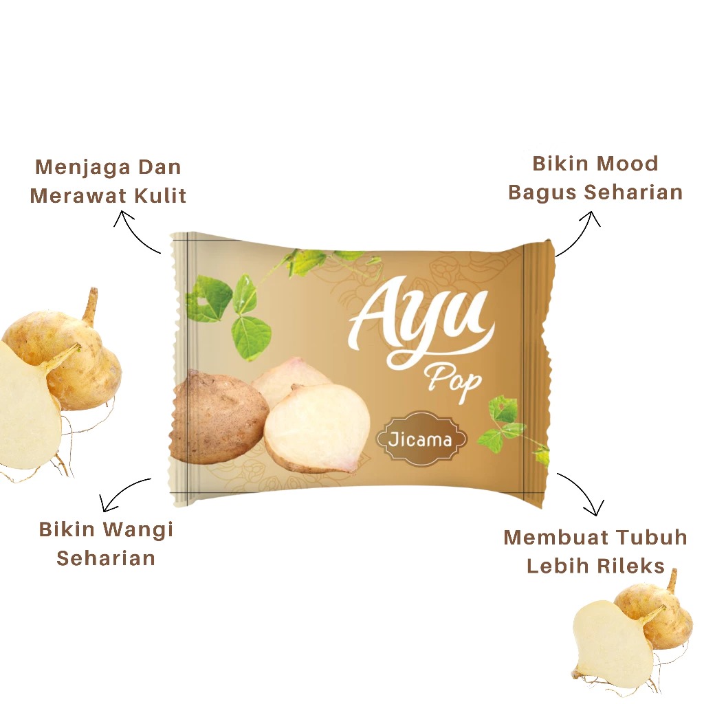 (PAKET ISI 10) Sabun Mandi Ayu Pop (Bar Soap) 65gr - Jicama (FREE Toples Snack)