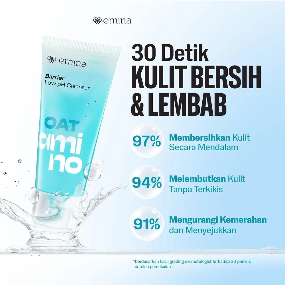Emina Oat Amino Barrier Low pH Cleanser 70ml (Biru) Emina Oat Amino Barrier Low pH Cleanser 70ml (Biru)