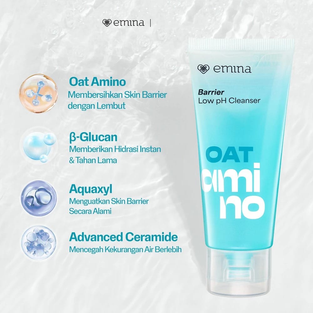 Emina Oat Amino Barrier Low pH Cleanser 70ml (Biru) Emina Oat Amino Barrier Low pH Cleanser 70ml (Biru)
