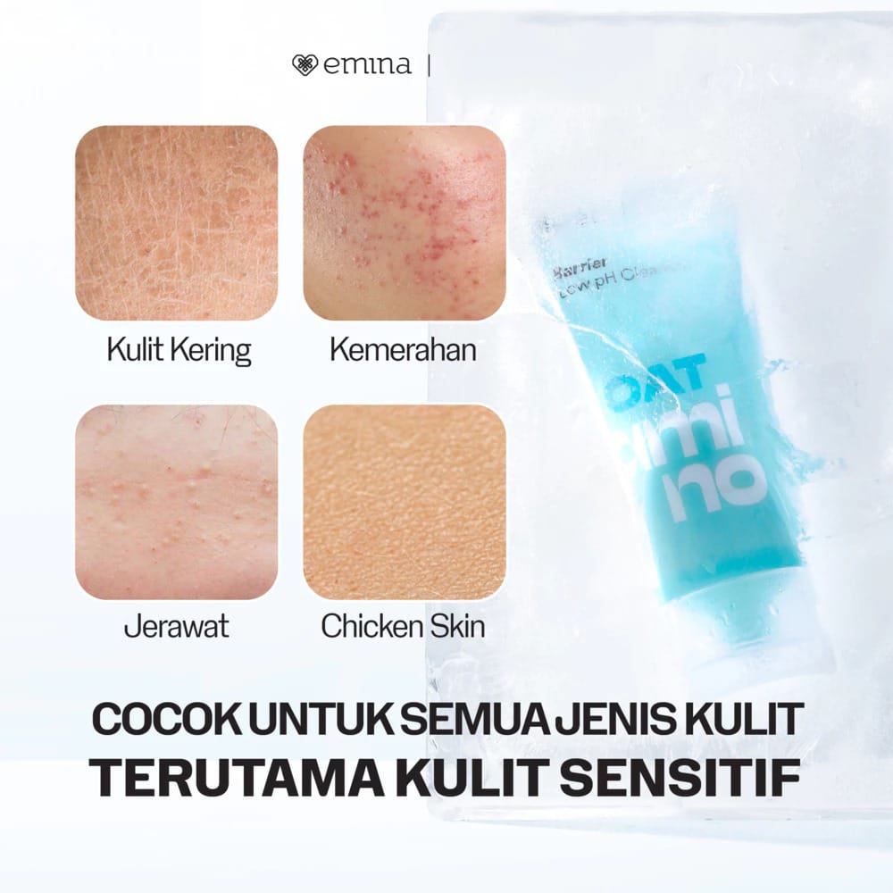 Emina Oat Amino Barrier Low pH Cleanser 70ml (Biru) Emina Oat Amino Barrier Low pH Cleanser 70ml (Biru)