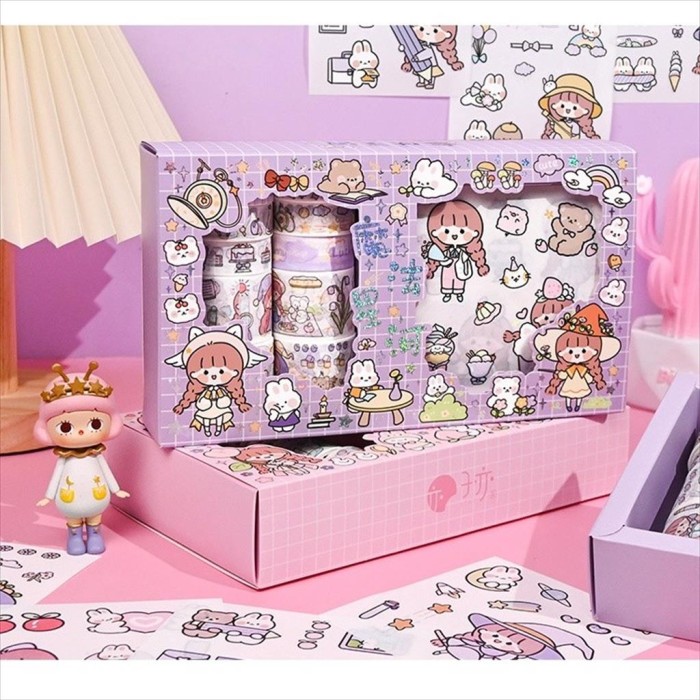 Stiker Momo Roll 2D Isi 4Roll + 10 Lembar (Sticker Waterproof Anti Air)