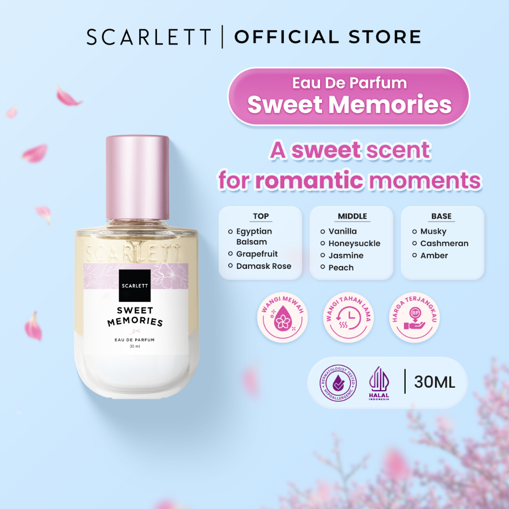 Scarlett Whitening Eau De Parfum 30ml - Sweet Memories Scarlett Whitening Eau De Parfum 30ml - Sweet Memories