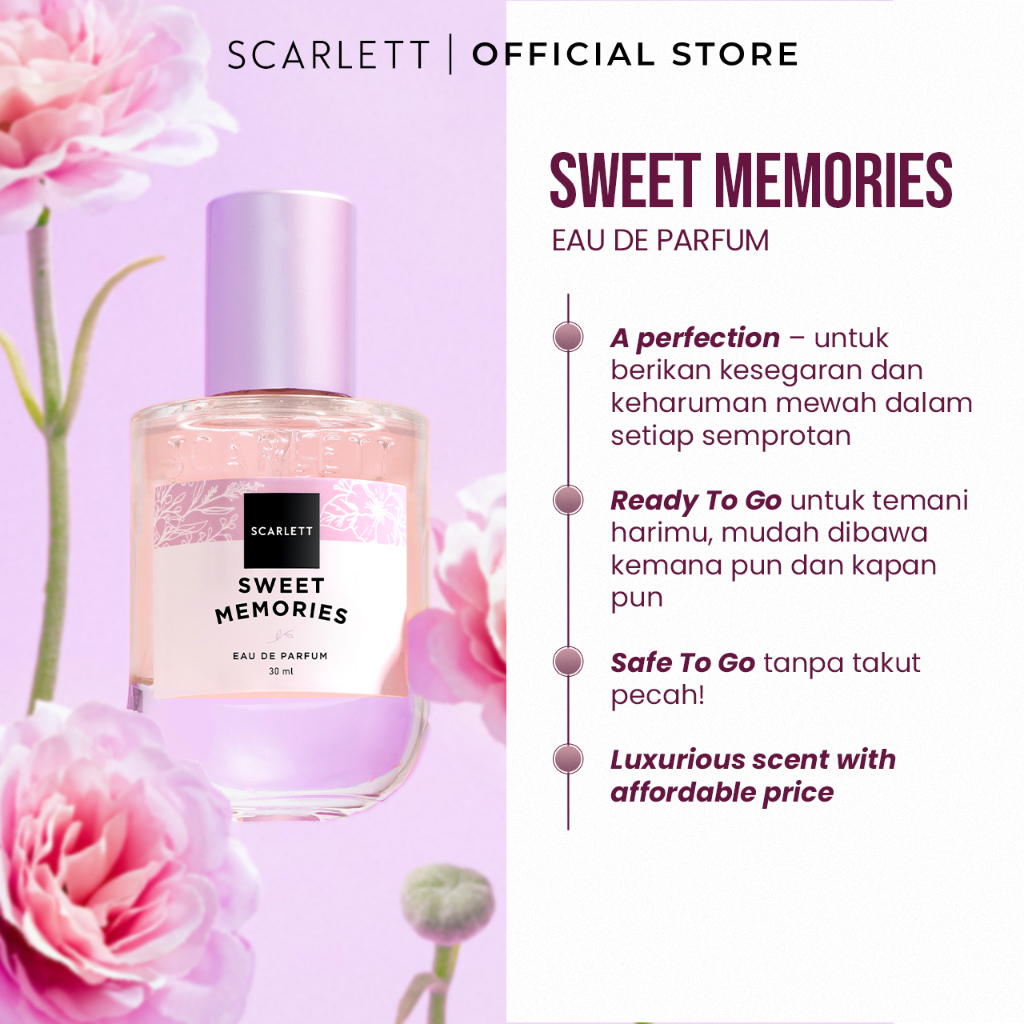 Scarlett Whitening Eau De Parfum 30ml - Sweet Memories Scarlett Whitening Eau De Parfum 30ml - Sweet Memories