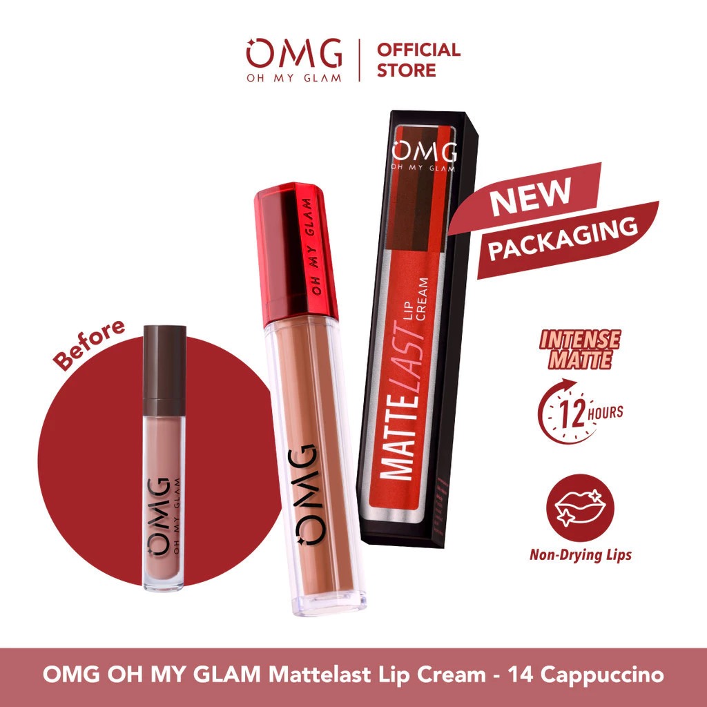 Oh My Glam Mattelast Lip Cream - 14 Cappuccino 2.9g (OMG) Oh My Glam Mattelast Lip Cream - 14 Cappuccino 2.9g (OMG)