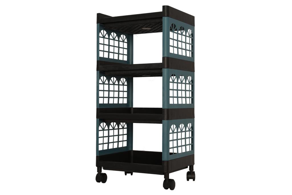 TRI J - Rak Yoyo Serbaguna Plastik 4 Susun (Rak Roda 4Tingkat)