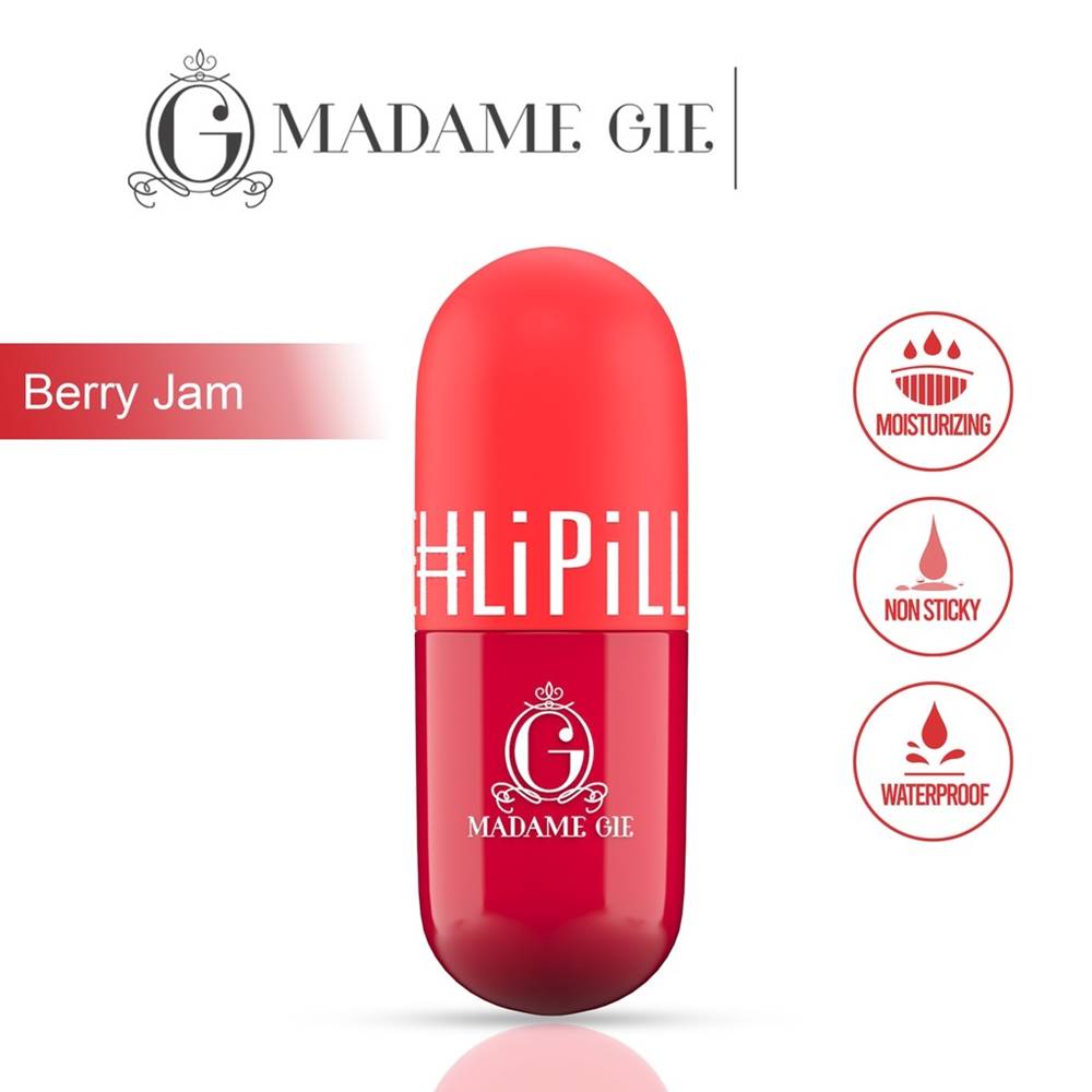 Madame Gie Lipill Berry Jam - Lip Tint Kapsul *