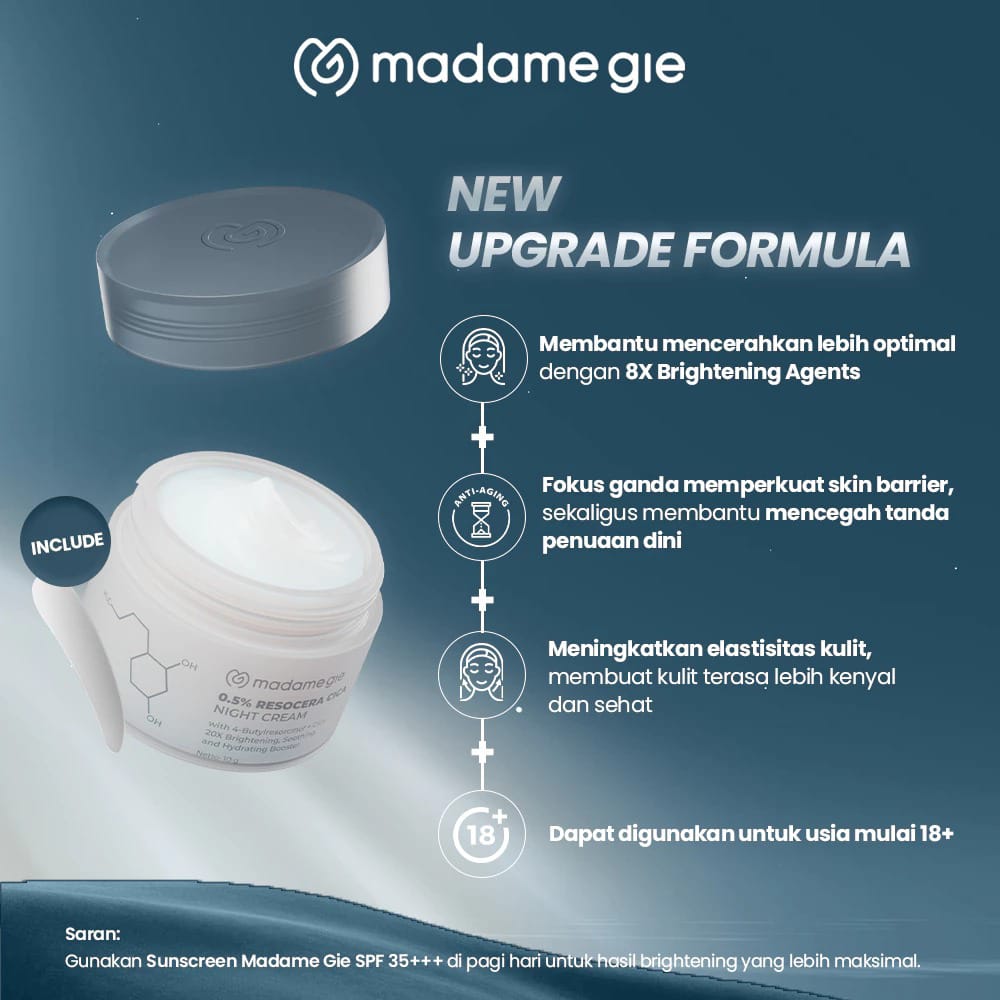 Madame Gie 0.5% Resocera Brightening Night Cream 10gr