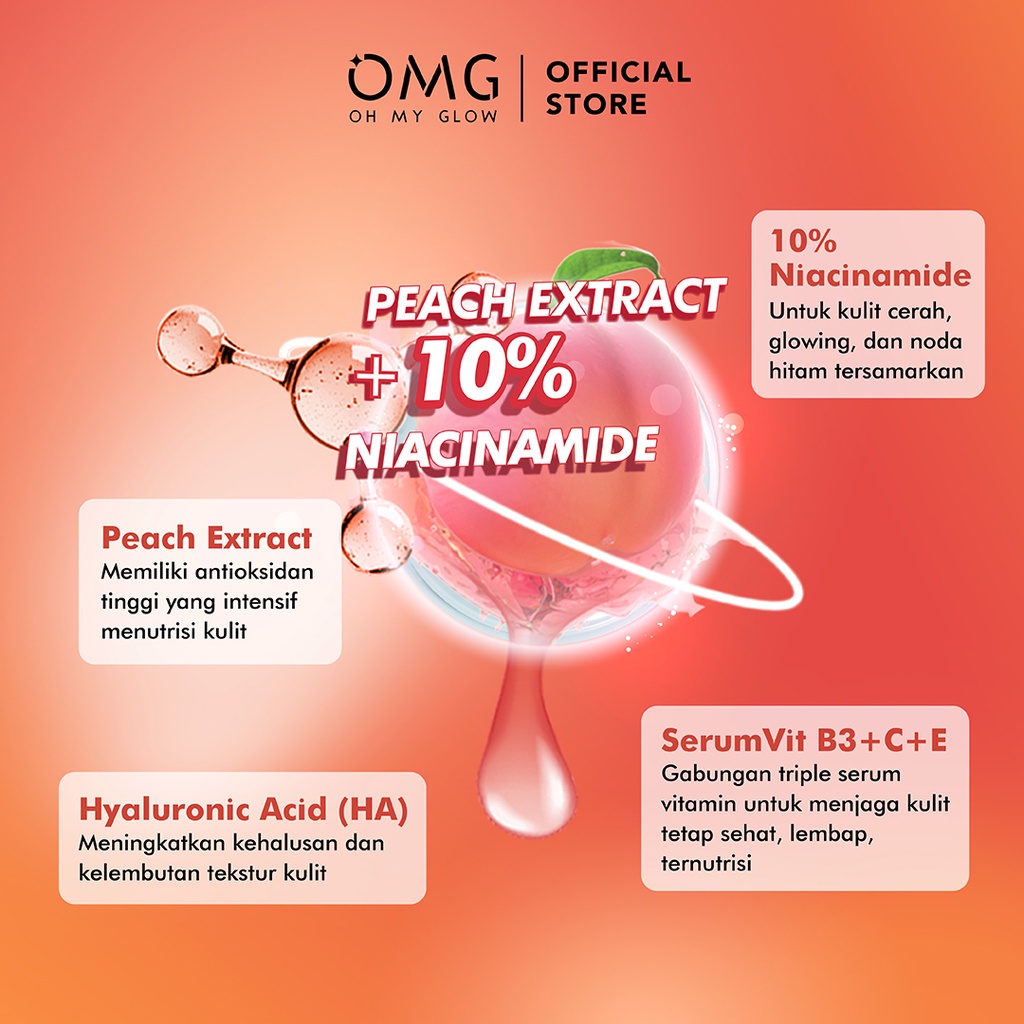 Oh My Glow Serum 20ml - Peach Glowing Serum (OMG)