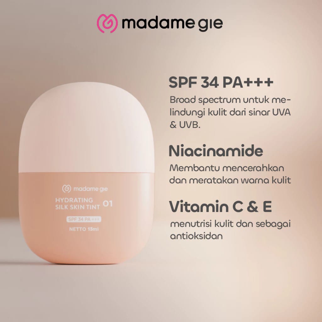 Madame Gie Hydrating Silk Skin Tint SPF34 PA+++ 15ml - 03 Medium Neutral