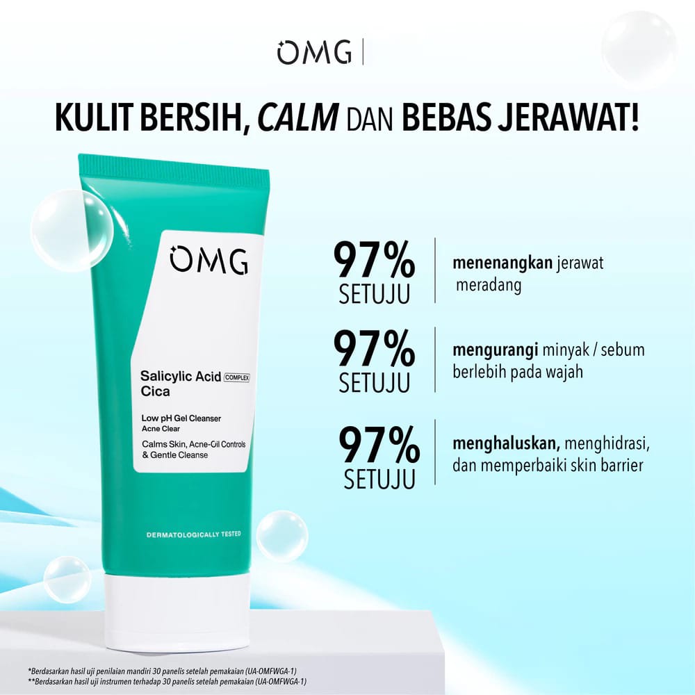 Oh My Glam Low pH Gel Cleanser 70ml - Salicylic Acid Complex Cica (OMG)