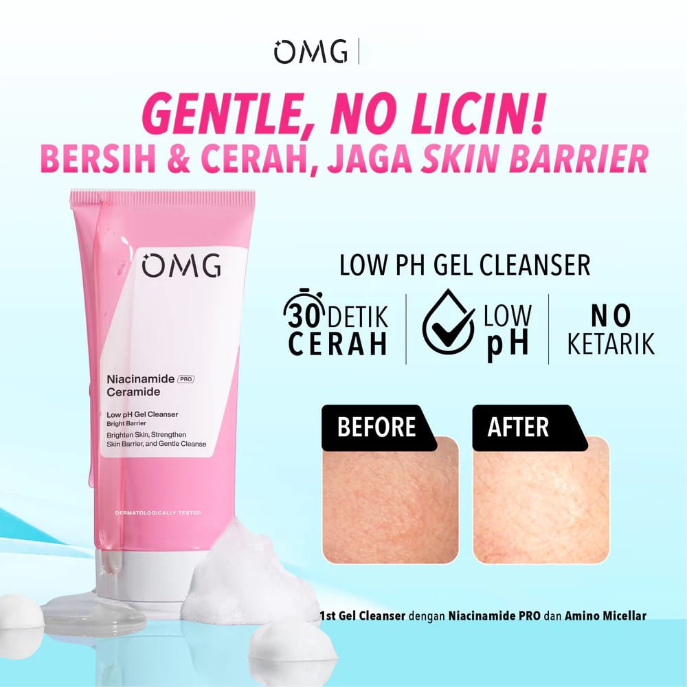 Oh My Glam Low pH Gel Cleanser 70ml - Niacinamide Pro Ceramide (OMG)
