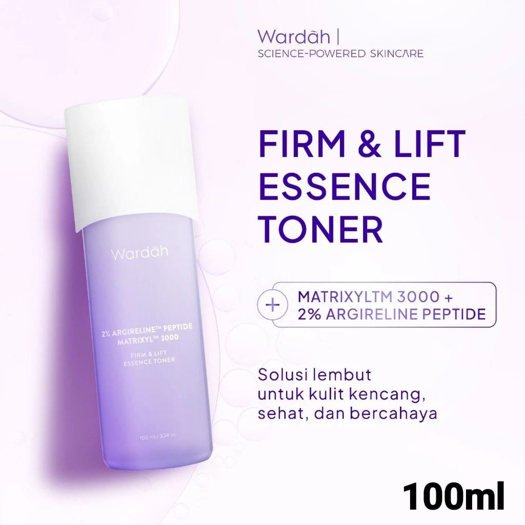 Wardah Renew You Argireline Peptide Matrixyl 3000 Firm & Lift Essence Toner 100ml Wardah Renew You Argireline Peptide Matrixyl 3000 Firm & Lift Essence Toner 100ml