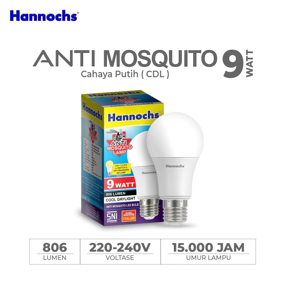 Hannochs Lampu LED Anti Mosquito - 9Watt (9W) CDL Hannochs Lampu LED Anti Mosquito - 9Watt (9W) CDL