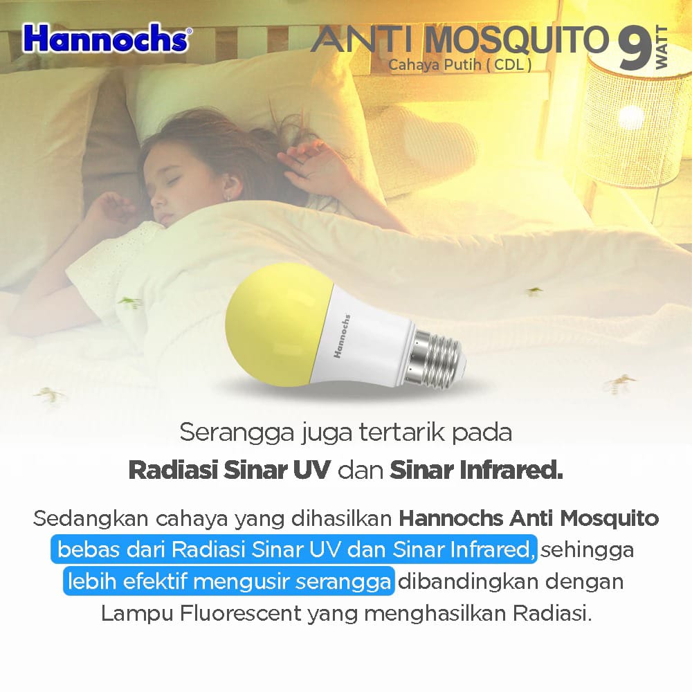 Hannochs Lampu LED Anti Mosquito - 9Watt (9W) CDL Hannochs Lampu LED Anti Mosquito - 9Watt (9W) CDL
