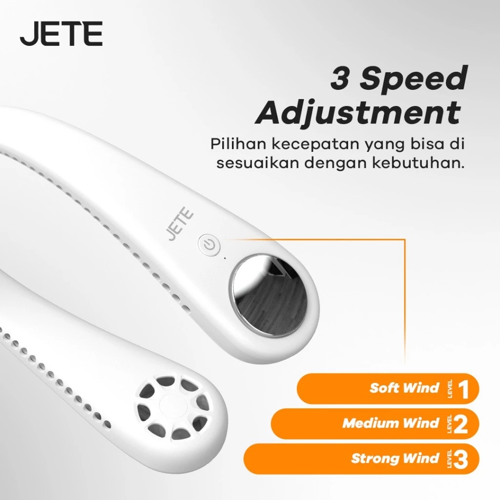 JETE NF1 Portable Neck Fan with 3 Speed (Kipas Angin Leher Portable)