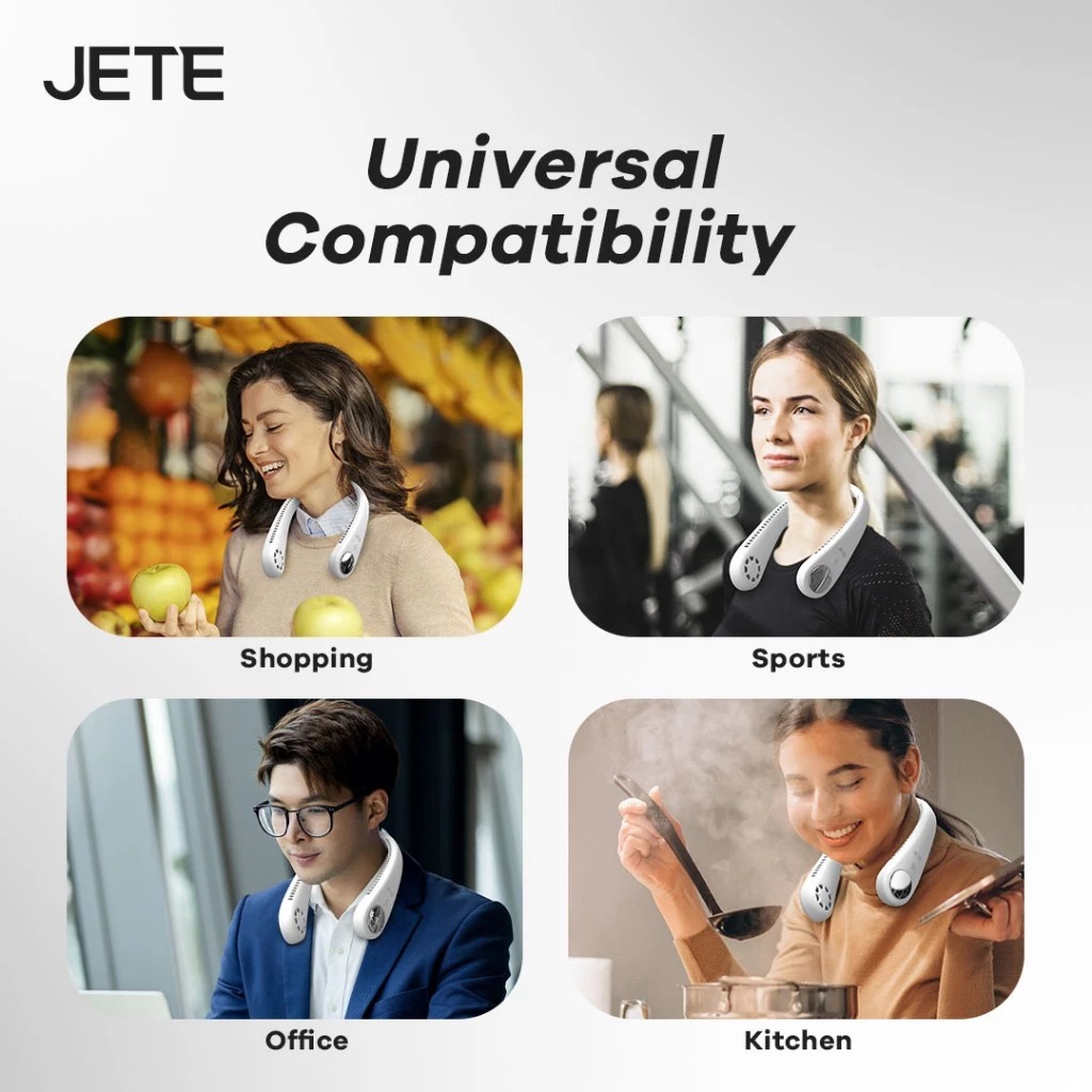 JETE NF1 Portable Neck Fan with 3 Speed (Kipas Angin Leher Portable)