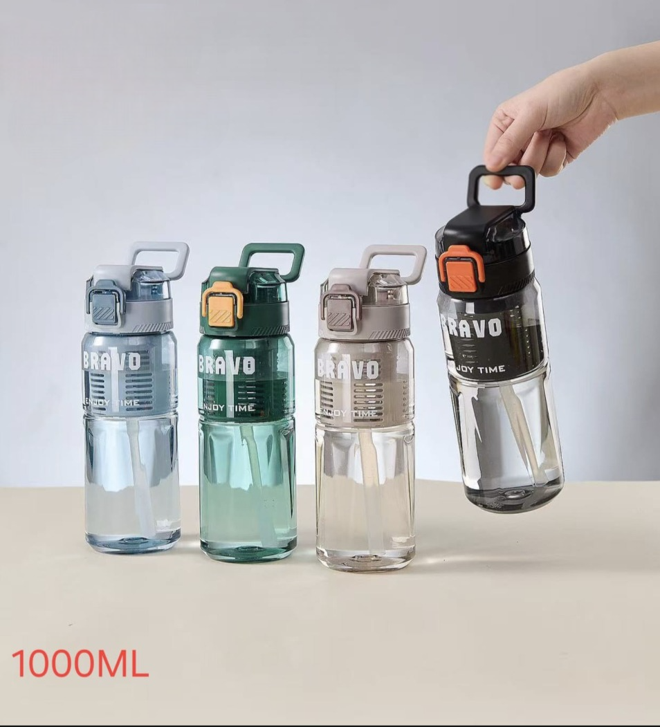 Botol Minum Sport BRAVO 1000ml (FT-929) Free Sedotan