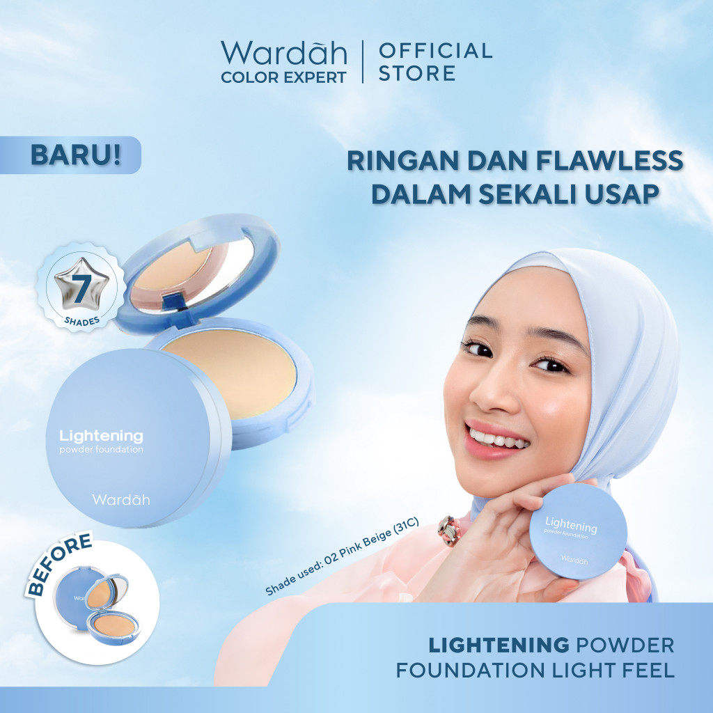 Wardah Lightening Powder Foundation Light Feel 12gr 03 Pink Fair (11C)