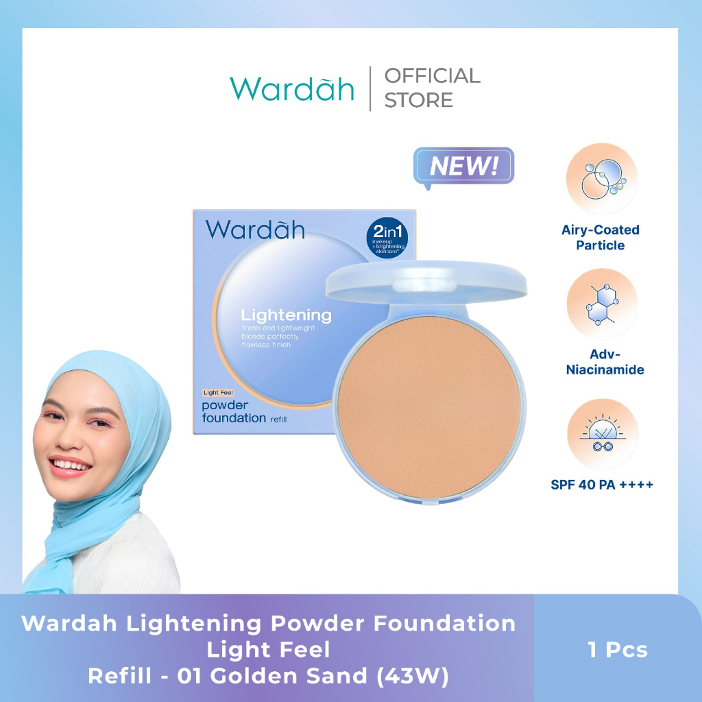 Wardah Lightening Powder Foundation Light Feel 12gr REFILL 01 Golden Sand (43 W) Wardah Lightening Powder Foundation Light Feel 12gr REFILL 01 Golden Sand (43 W)