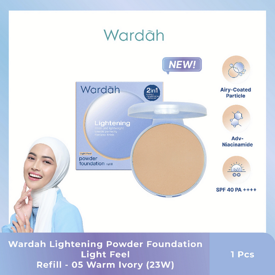 Wardah Lightening Powder Foundation Light Feel 12gr REFILL 05 Warm Ivory (23W) Wardah Lightening Powder Foundation Light Feel 12gr REFILL 05 Warm Ivory (23W)