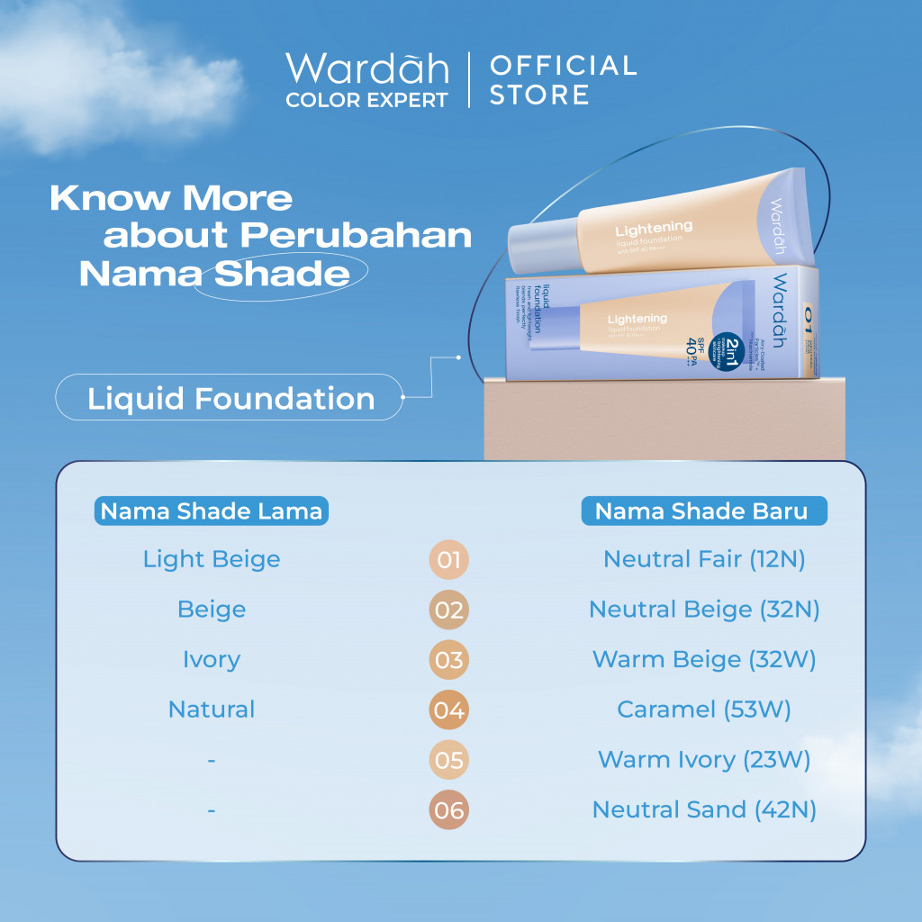 Wardah Lightening Liquid Foundation 25ml - 02 Neutral Beige (32N)