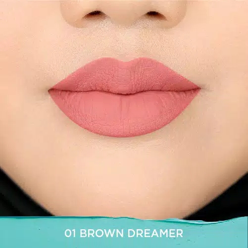 Wardah Colorfit Velvet Matte Lip Mousse 01 Brown Dreamer
