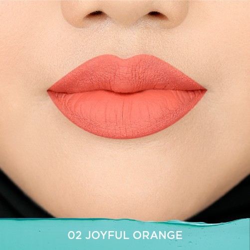 Wardah Colorfit Velvet Matte Lip Mousse 02 Joyful Orange