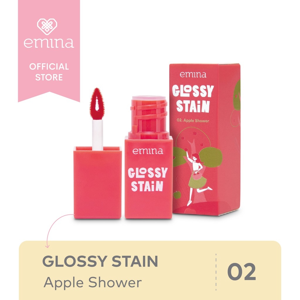 Emina Glossy Stain Liptint 3g - 02 Apple Shower Emina Glossy Stain Liptint 3g - 02 Apple Shower
