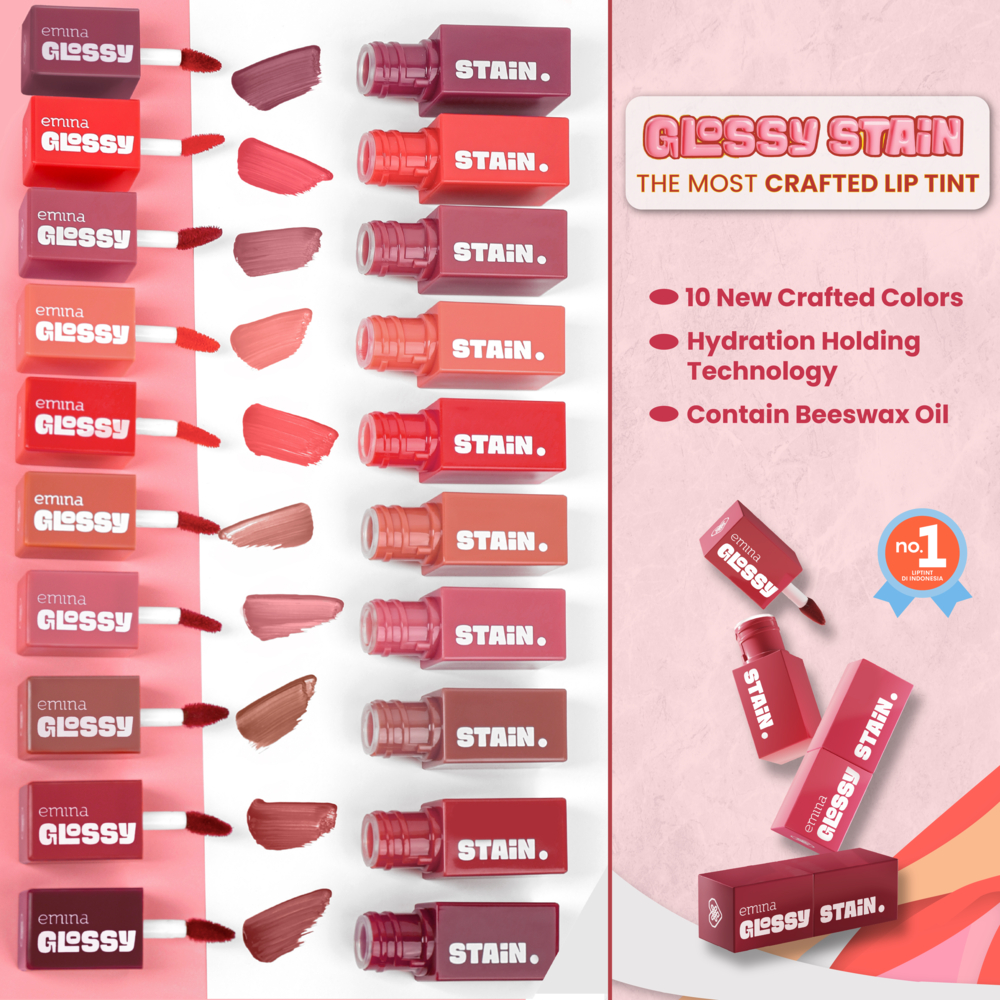 Emina Glossy Stain Liptint 3g - 03 Rainy Hazelrose Emina Glossy Stain Liptint 3g - 03 Rainy Hazelrose