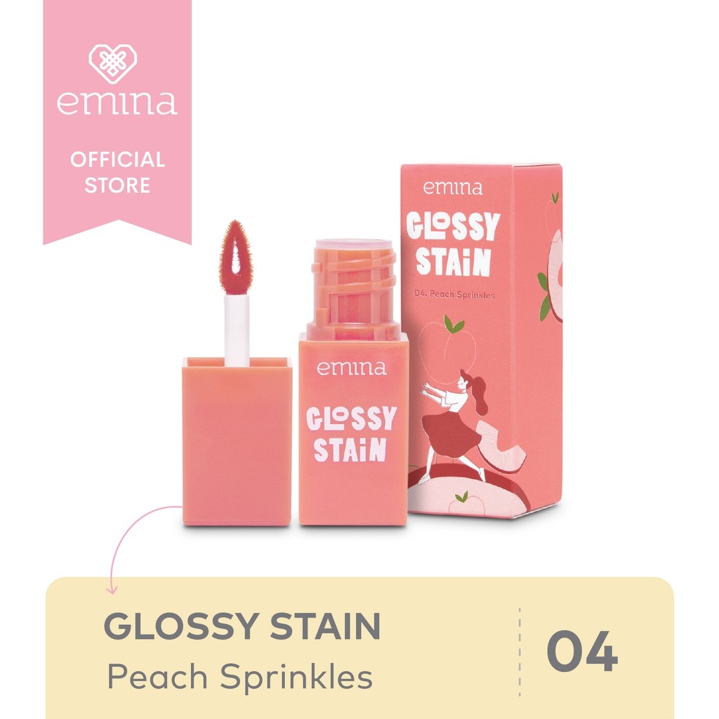 Emina Glossy Stain Liptint 3g - 04 Peach Sprinkles