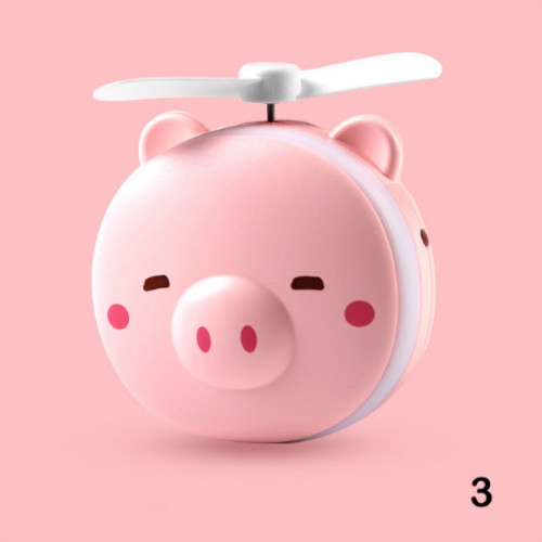 Mini Fan LED Mirror Karakter - Kipas Mini Rechargeable + Cermin LED