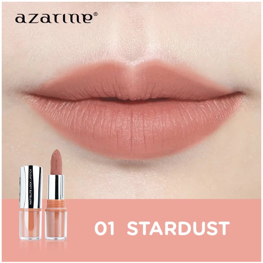 Azarine Mattelite Lock Lipstick 4gr - 01 Stardust Azarine Mattelite Lock Lipstick 4gr - 01 Stardust