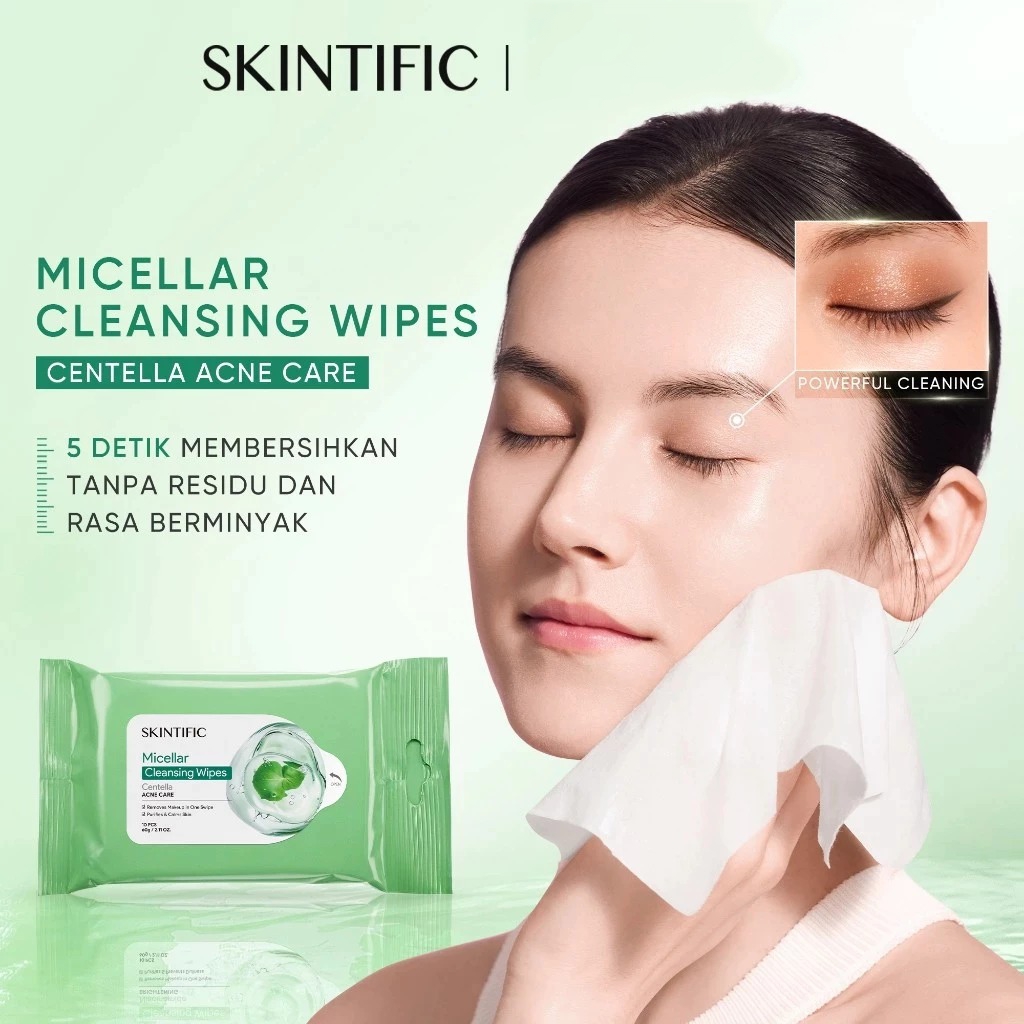 Skintific Centella Acne Care Micellar Cleansing Wipes 10sheet