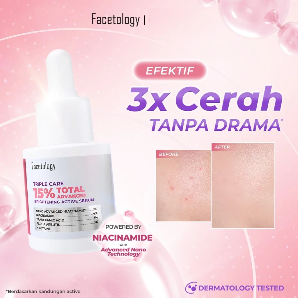 Facetology Triple Care Serum 15ml - 15% Total Advanced Brightening Active Serum
