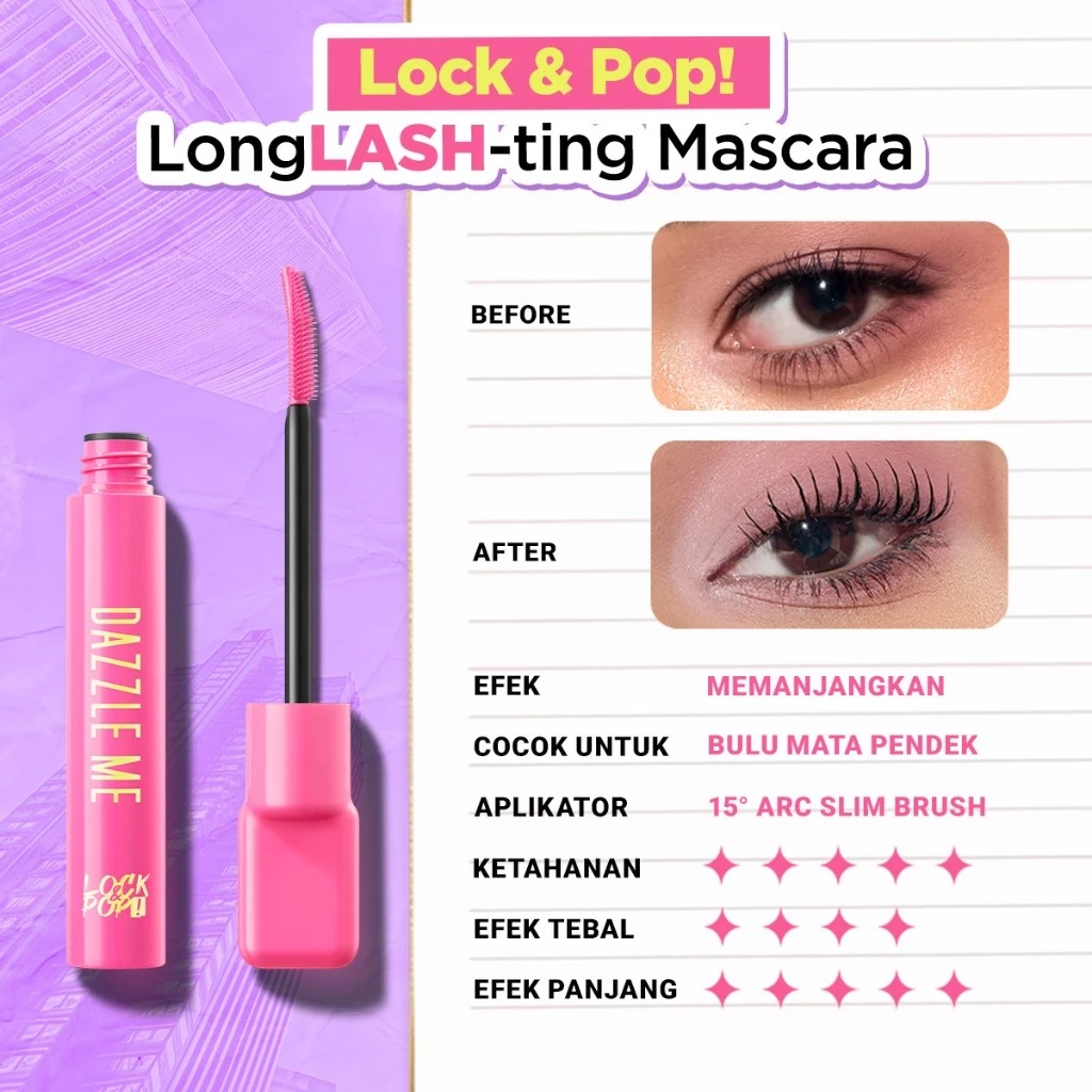 Dazzle Me Lock&Pop! Longlash-ting Mascara 7gr Dazzle Me Lock&Pop! Longlash-ting Mascara 7gr