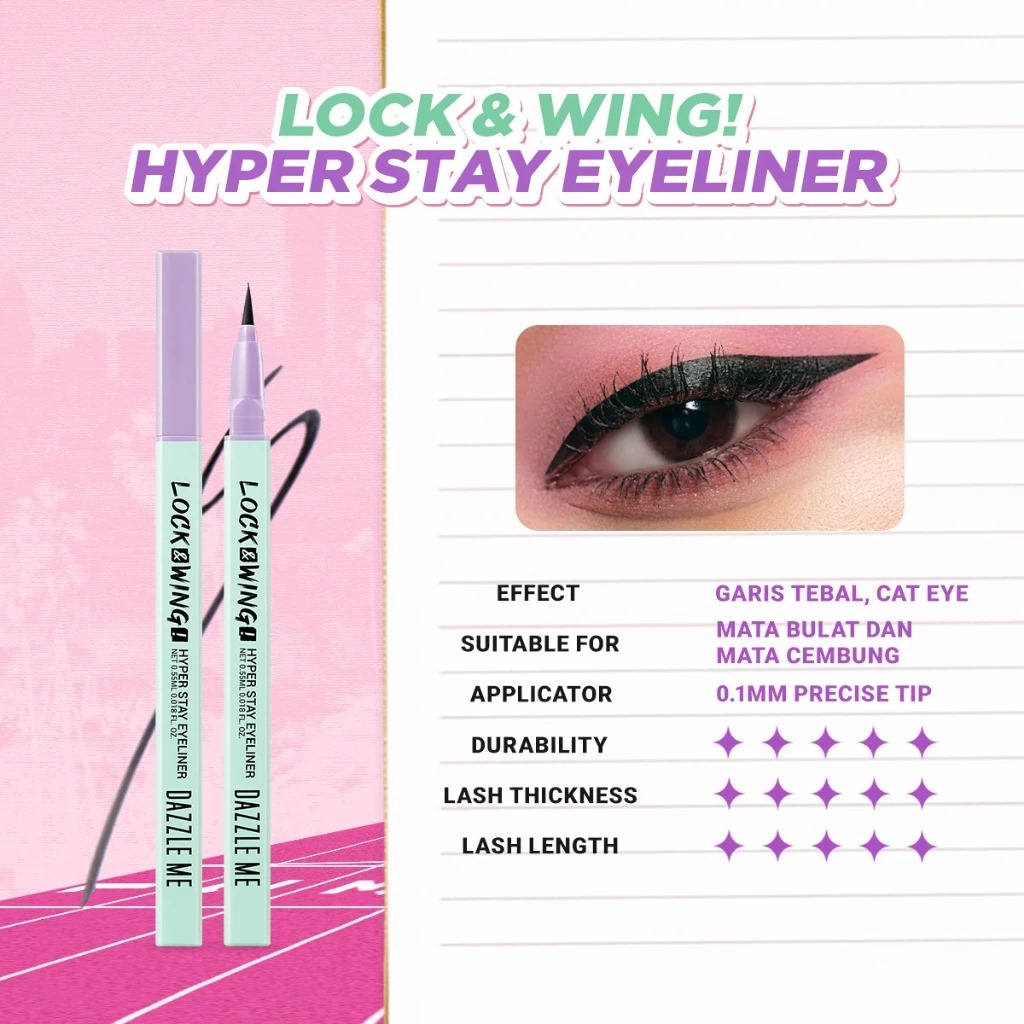 Dazzle Me Lock&Wing! Hyper Stay Eyeliner 0.55ml Dazzle Me Lock&Wing! Hyper Stay Eyeliner 0.55ml