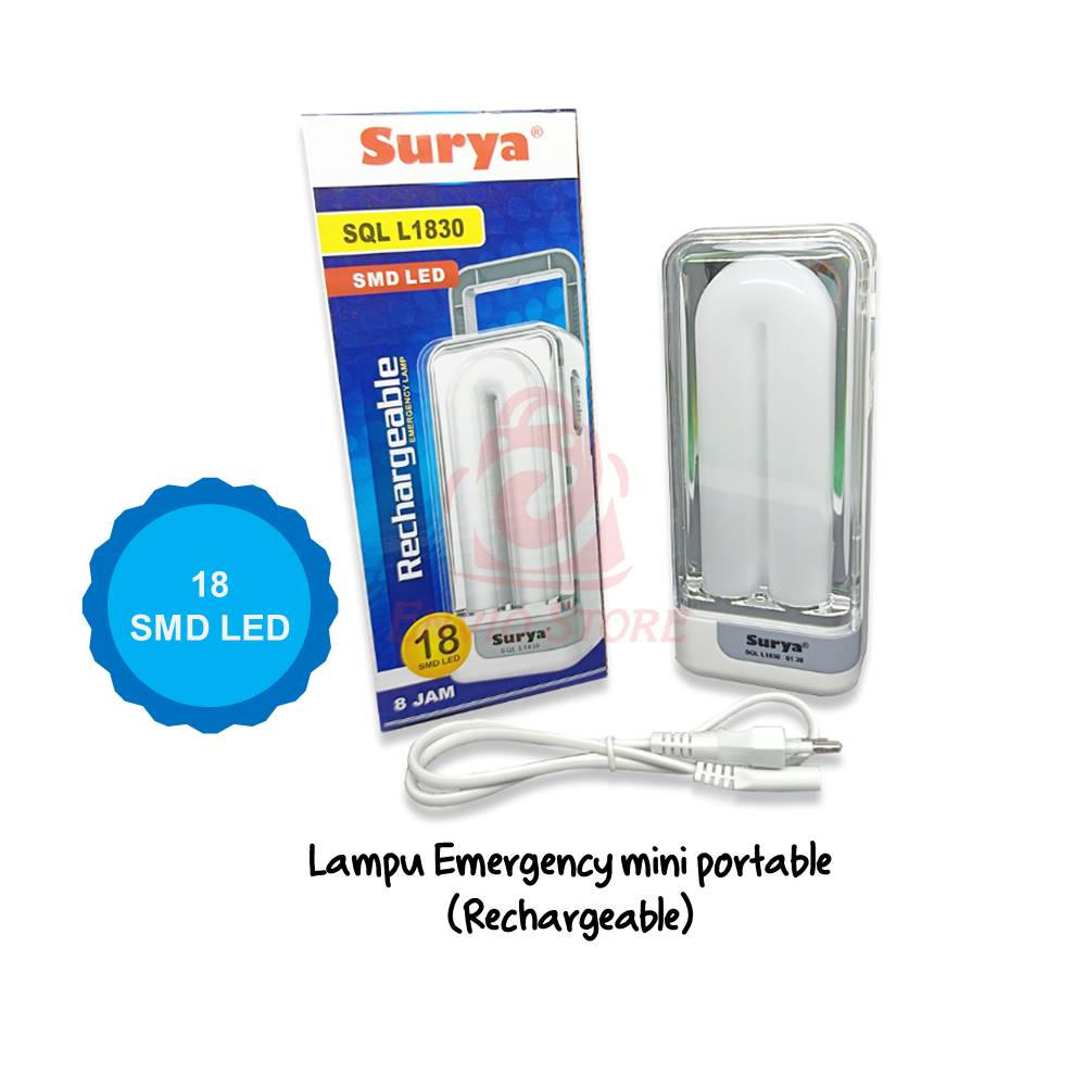 SURYA SQL L1830 Lampu Emergency Light LED 18 SMD Rechargeable SURYA SQL L1830 Lampu Emergency Light LED 18 SMD Rechargeable
