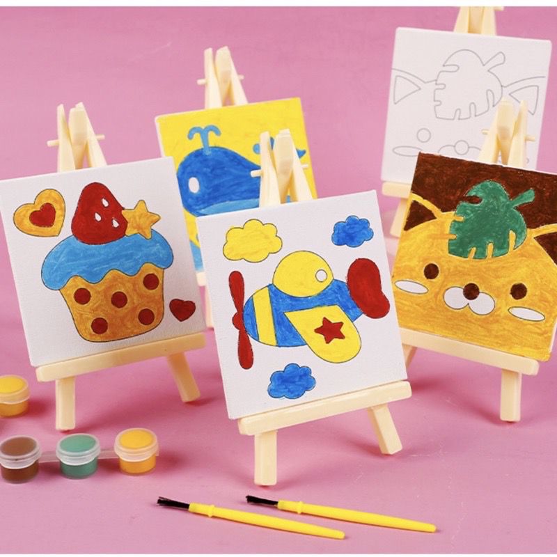 Lukisan Kanvas Mini Anak 9x9cm (Children Canvas Painting)