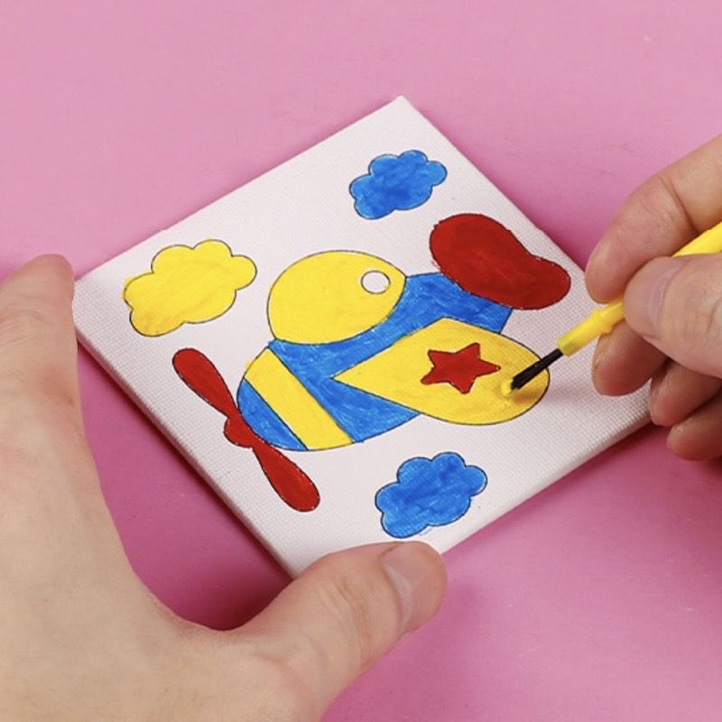 Lukisan Kanvas Mini Anak 9x9cm (Children Canvas Painting)