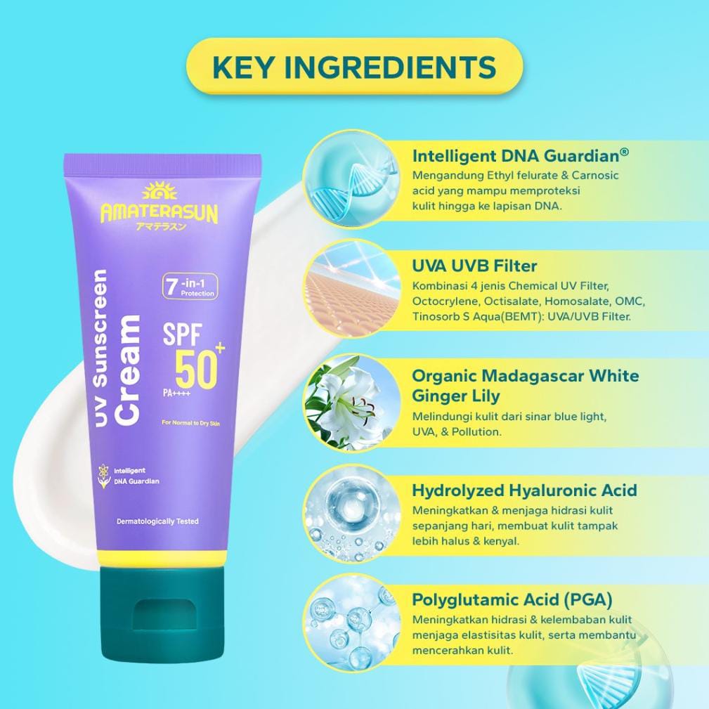 Amaterasun UV Sunscreen Cream SPF50+ PA++ 50gr