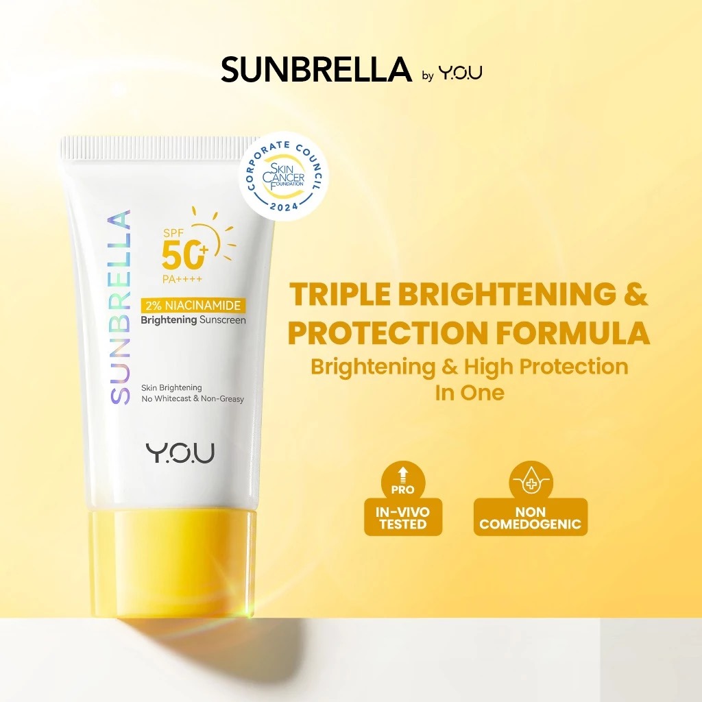 YOU Sunbrella 2% Niacinamide Brightening Sunscreen SPF50+ PA++++ 30ml YOU Sunbrella 2% Niacinamide Brightening Sunscreen SPF50+ PA++++ 30ml