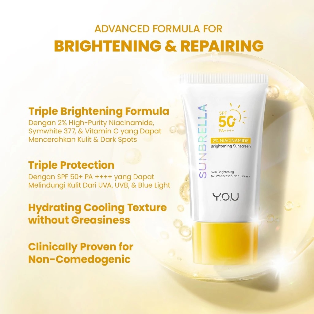 YOU Sunbrella 2% Niacinamide Brightening Sunscreen SPF50+ PA++++ 30ml
