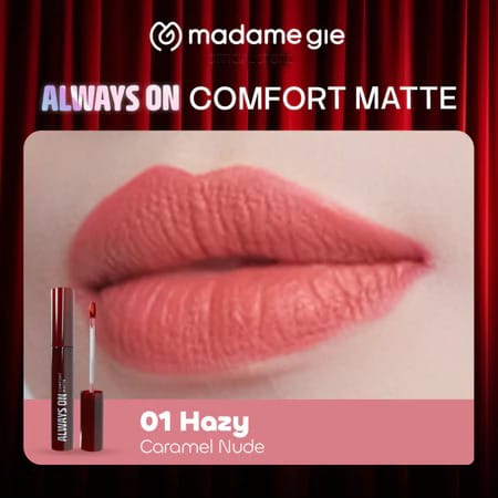 Madame Gie Always On Comfort Matte Lip Cream 2.2gr - 01 Hazy