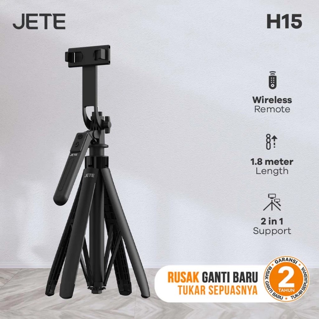 JETE Portable Tripod Stand H15 (with Wireless Remote) 180cm